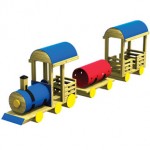 Wood playground wooden freight train